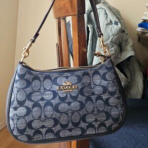 Coach denim logo handbag